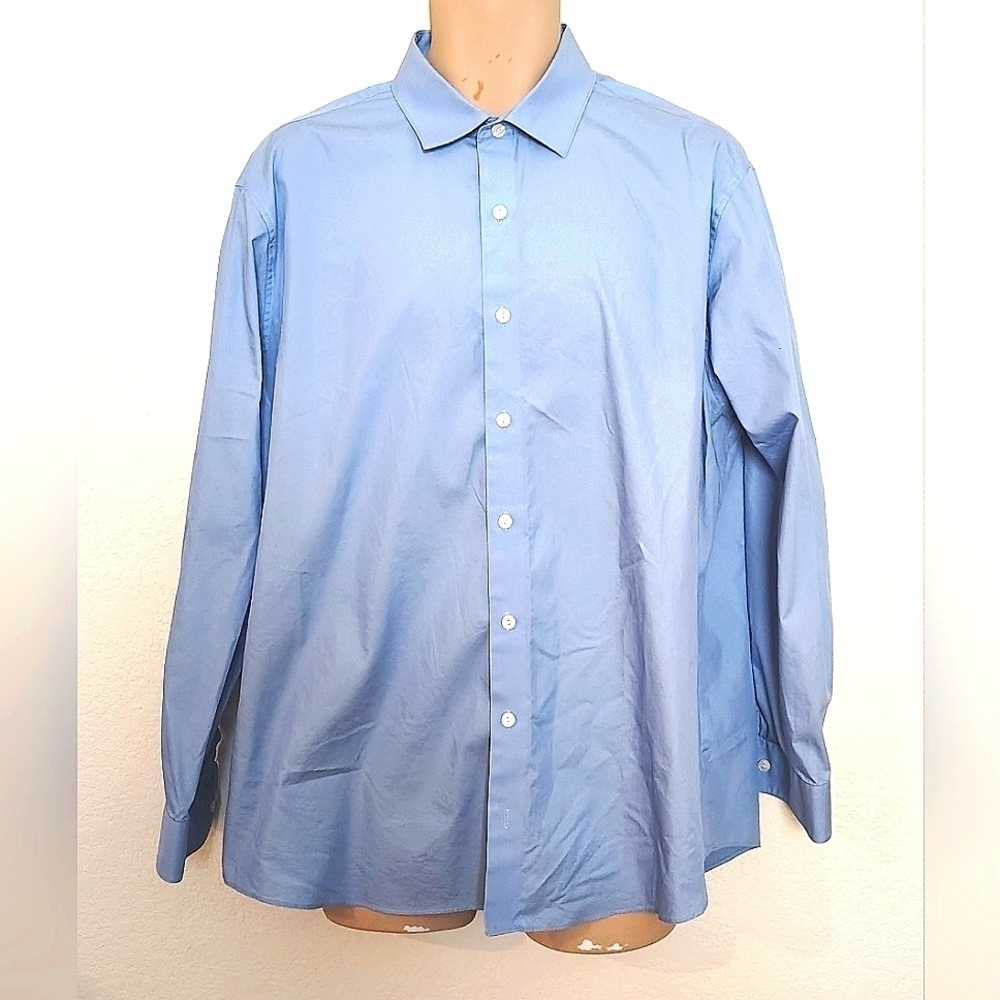 Kenneth Cole Reaction Men's Blue Button Down Slim Fit Shirt